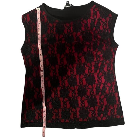Y2K George Red and Black Lace top Size Medium - Picture 4 of 4
